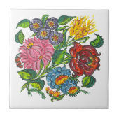 Hongaarse bloemen tegeltje (Voorkant)