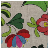 Hongaarse Boho Folk Bloem - Matyo Tulp Patroon Stof (Close Up)