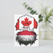 Hongaarse Canadese vlag over bomen in Canada Briefkaart (Staand voorkant)