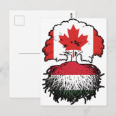 Hongaarse Canadese vlag over bomen in Canada Briefkaart (Voorkant / Achterkant)