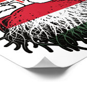 Hongaarse Canadese vlag over bomen in Canada Poster (Hoek)