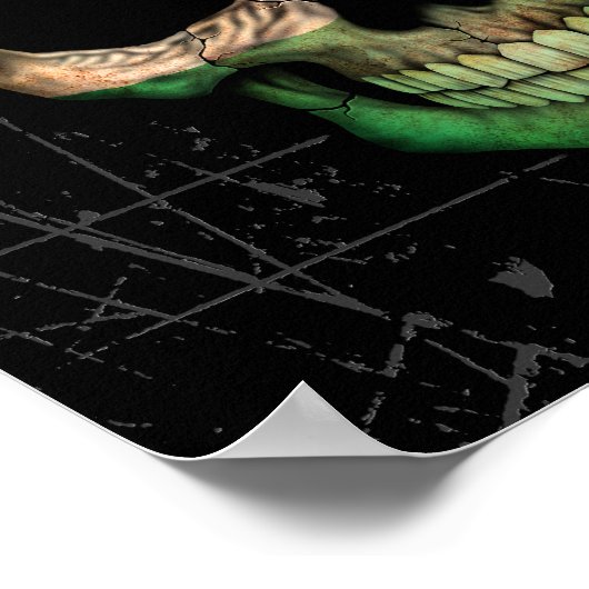 Hongaarse Dj-schedel met hoofdtelefoon Poster (Hoek)