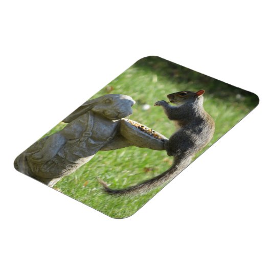 Hongaarse eekhoorn en Bunny Statue Magnet Magneet (Linkerzijde)