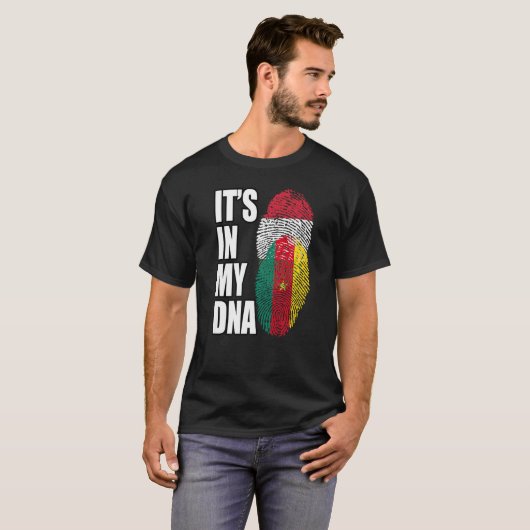 Hongaarse en Kameroenische Mix DNA-vlag erfgoed T-shirt (Voorkant volledig)