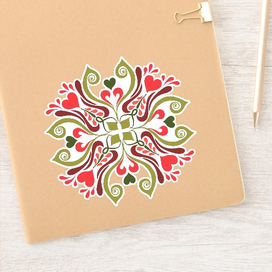 Hongaarse Floral Folk Pattern Sticker (Notitieboek)