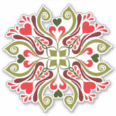 Hongaarse Floral Folk Pattern Sticker (Voorkant)