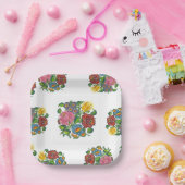 Hongaarse Floral - kalocsai motieven Papieren Bord (Feest)