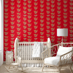 Hongaarse florale patroon in levendige kleuren behang