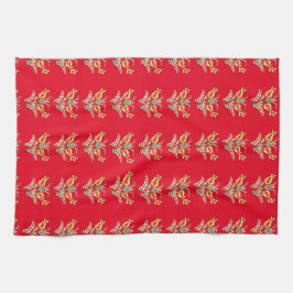 Hongaarse florale patroon in levendige kleuren theedoek