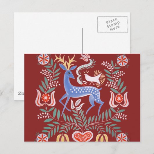 Hongaarse Folk Art Briefkaart (Voorkant / Achterkant)