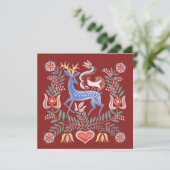 Hongaarse Folk Art Cookie Exchange Uitnodigen Kaart (Staand voorkant)