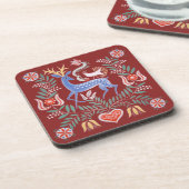 Hongaarse Folk Art Deer Beverage Coaster Bier Onderzetter (Linkerzijde)