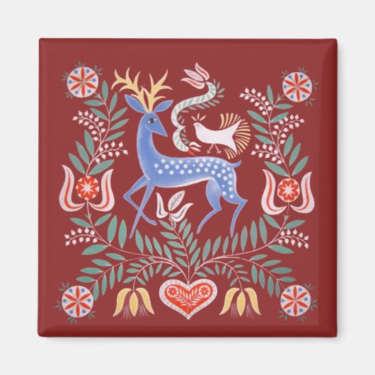 Hongaarse Folk Art Magneet (Voorkant)