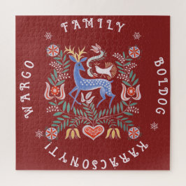 Hongaarse Folk Art Merry Kerstmis Legpuzzel
