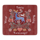 Hongaarse Folk Art Merry Kerstmis Snijplank (Voorkant)