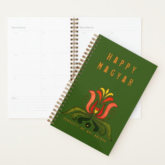 Hongaarse Folk Art Oranje Tulip Planner (Display)