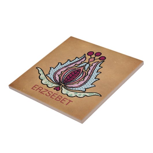 Hongaarse Folk Art Tegeltje (Zijkant)