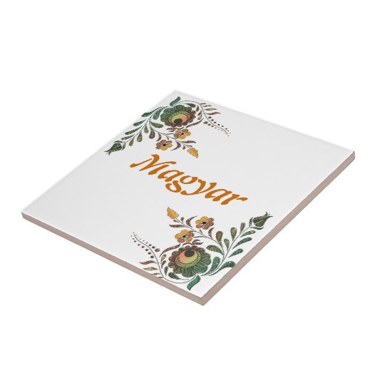 Hongaarse Folk Art Tegeltje (Zijkant)