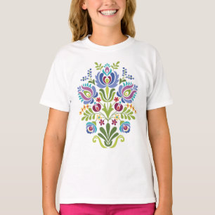 Hongaarse Folk Design Lavender Floral T-shirt