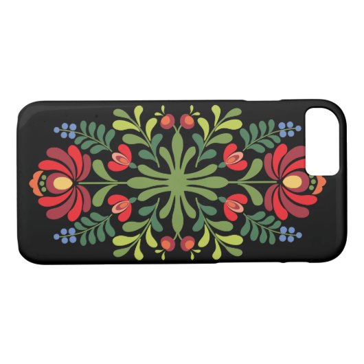 Hongaarse Folk Design Red en roze Case-Mate iPhone Case (Achterkant (Horizontaal))