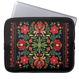Hongaarse Folk Design Red en roze Laptop Sleeve