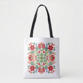 Hongaarse Folk Design Red en roze Tote Bag (Voorkant)