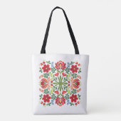 Hongaarse Folk Design Red en roze Tote Bag (Achterkant)