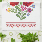 Hongaarse Folk Design Red Peppers Theedoek (Gevouwen)