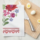 Hongaarse Folk Design Red Peppers Theedoek (Quarter Fold)