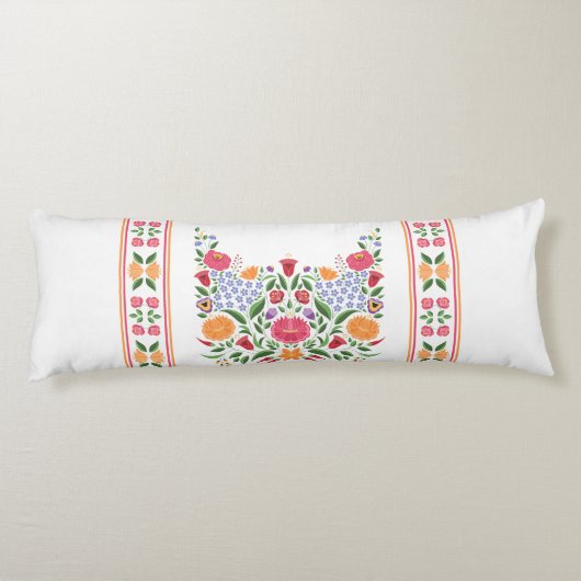 Hongaarse folkpatroon - Kalocsa borduurbloem Lichaamskussen (Achterkant)