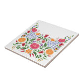 Hongaarse folkpatroon - Kalocsa borduurbloem Tegeltje (Zijkant)