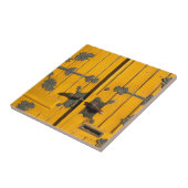 Hongaarse gedecorbeerde Gele deur Tegeltje (Zijkant)