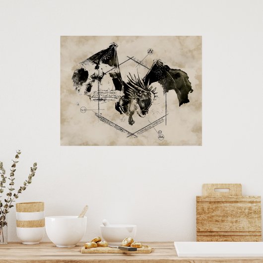 Hongaarse Horntail Dragon Poster (Keuken)