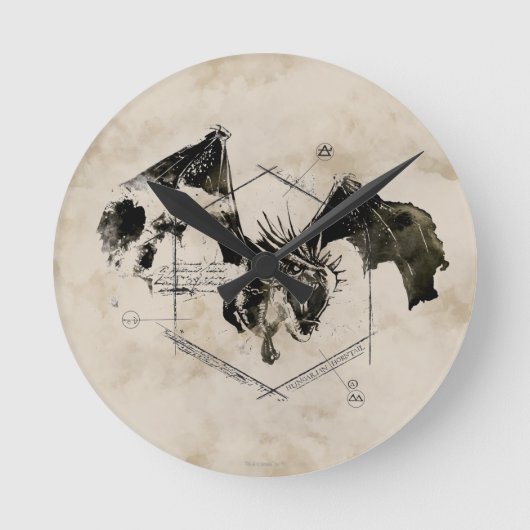 Hongaarse Horntail Dragon Ronde Klok (Voorkant)