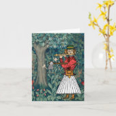 Hongaarse Houtvester Volkskunst op Tapijt Achtergr Kaart (Gele Bloem)