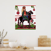 Hongaarse Hussar Folk Art Cavalry Officer bij Paar Poster (Keuken)