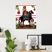 Hongaarse Hussar Folk Art Cavalry Officer bij Paar Poster (Thuiskantoor)