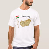 Hongaarse kaart + vlag + titel T-shirt (Voorkant)
