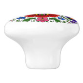 Hongaarse Kalocsa Bloemen Folk Art Keramische Knop (Zijkant)