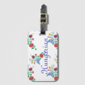 Hongaarse Kalocsa borduurwerk volkskunst Bagagelabel (Voorkant (verticaal))