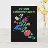 Hongaarse Kalocsai Kunst Kaart (Gele Bloem)