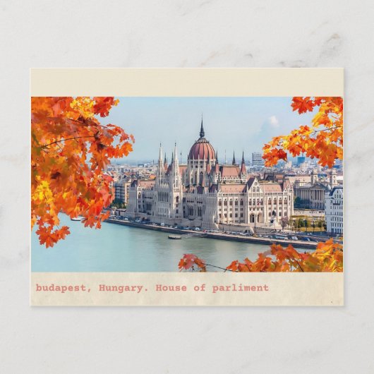 hongaarse  kamer van het hongaarse parlement briefkaart (Voorkant)