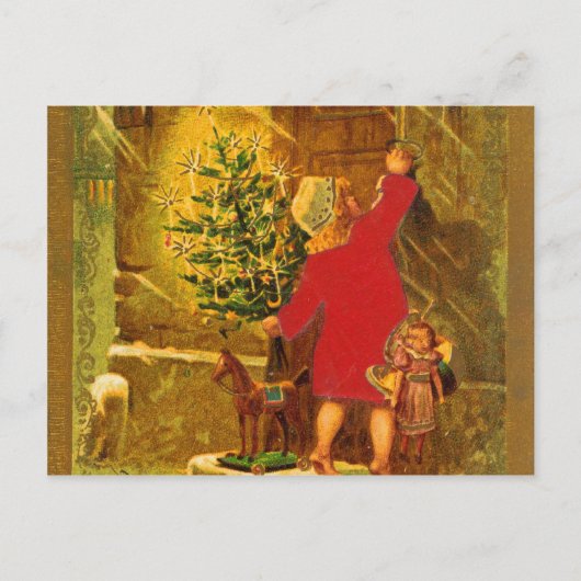 Hongaarse kerst uit 1896 feestdagenkaart (Voorkant)