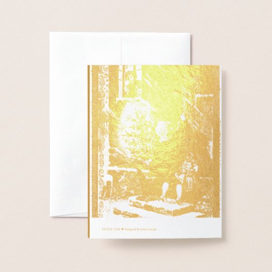 Hongaarse Kerst uit 1896 - goud Folie Kaarten (Met envelop)