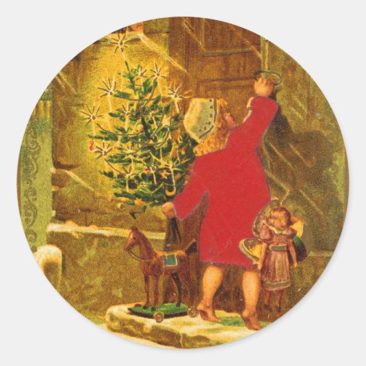 Hongaarse kerst uit 1896 ronde sticker (Voorkant)