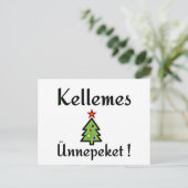 Hongaarse kerstbegroeten feestdagenkaart (Staand voorkant)