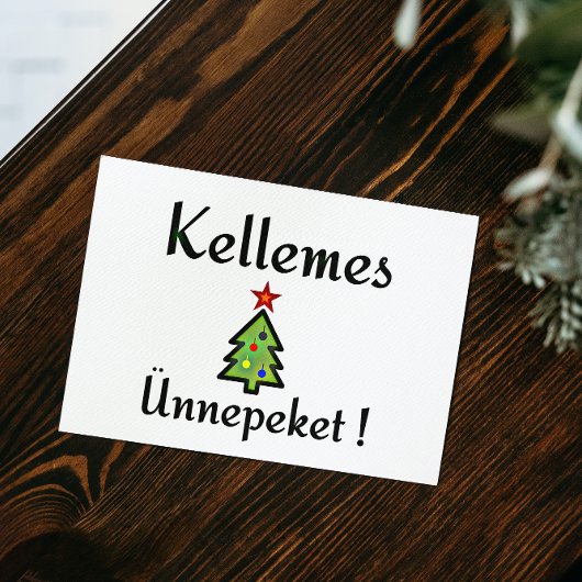 Hongaarse kerstbegroeten feestdagenkaart