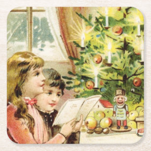 Hongaarse kerstkaart 1902 kartonnen onderzetters