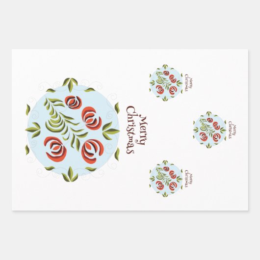 Hongaarse kerstversiering voor Folk Art Inpakpapier Vel (Voorkant 3)