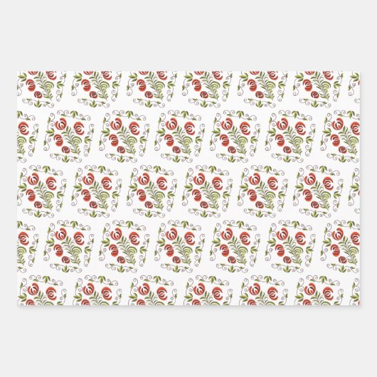 Hongaarse kerstversiering voor Folk Art Inpakpapier Vel (Voorkant 2)